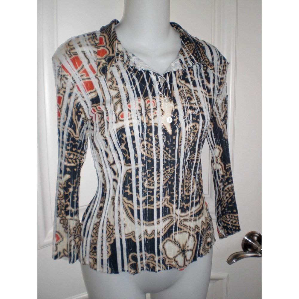 Kisca by Komarov Signature Pleats Top Blouse ~ sz 3 M